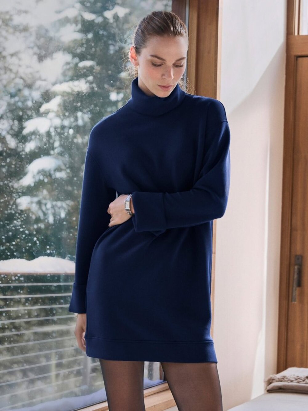 SPANX AirEssentials® Turtleneck Dress Timeless Navy Size Small New NWT